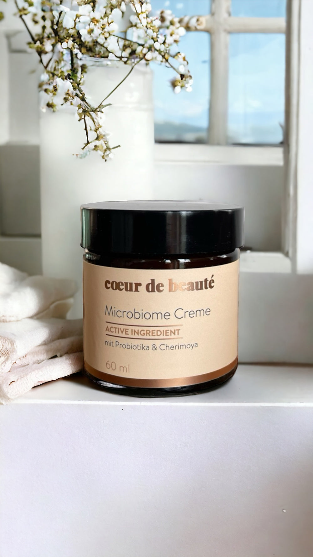 Microbiome Creme  vegan ohne Tierversuche mit Probiotika und Cherimoya