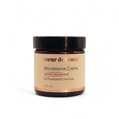 Freisteller der Mikrobiom Creme von cœur de beauté als mikrobiomfreundliche, duftstofffreie Pflege für sensible Haut.